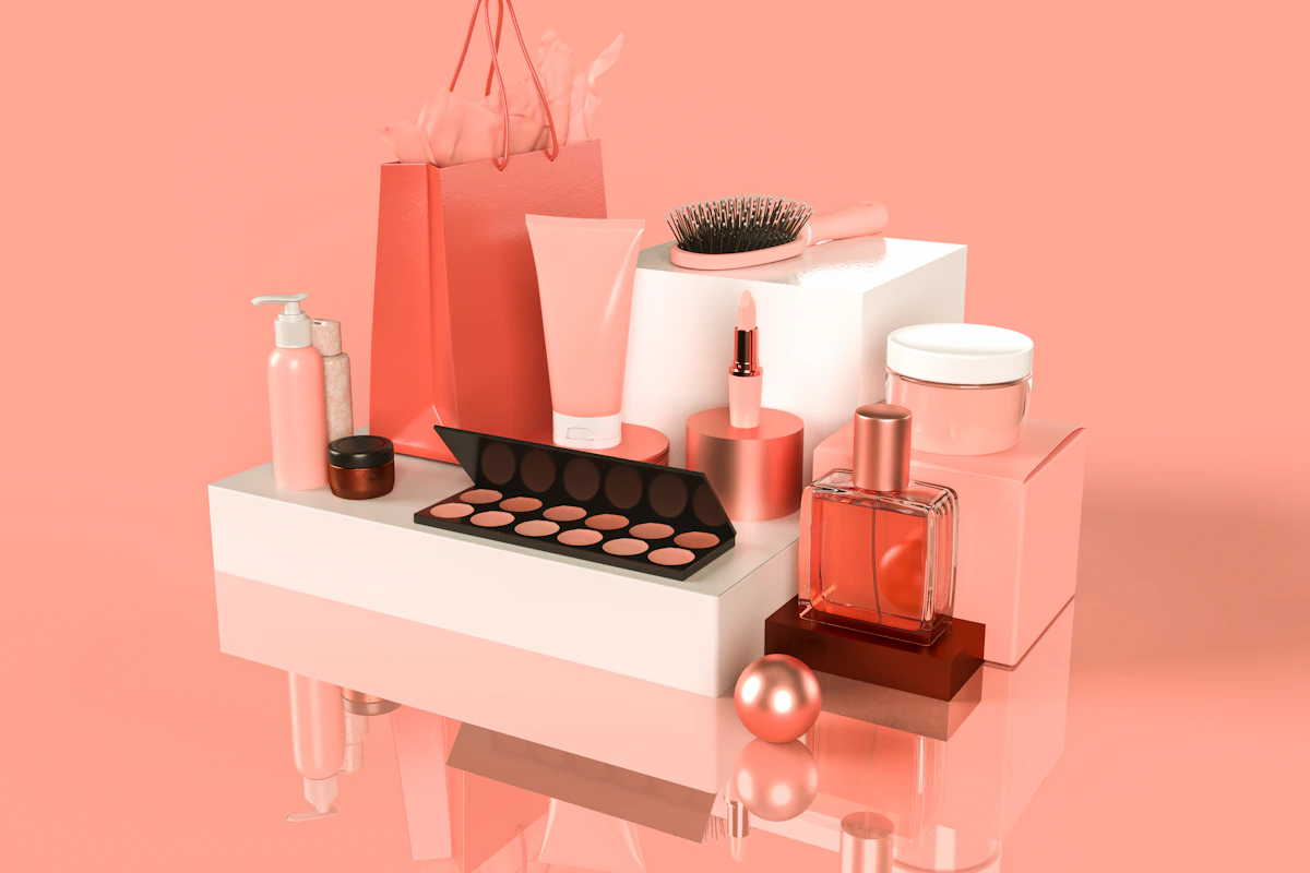 Cosmetics packaging display — trade supply visual reference